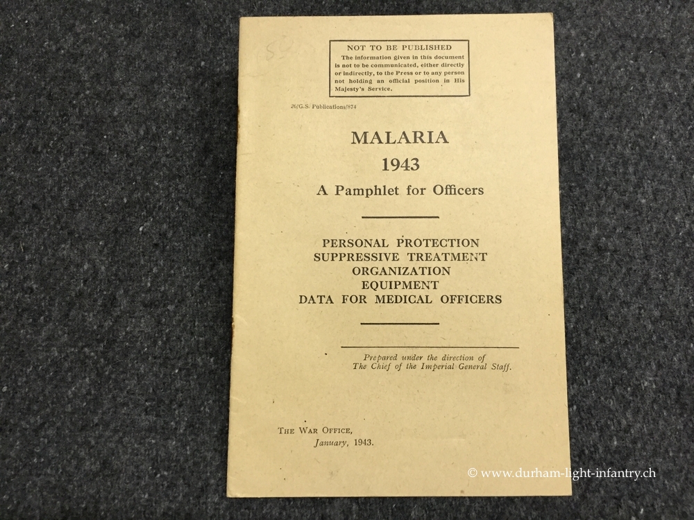 Malaria 1943 - A Pamphlet for Officers
