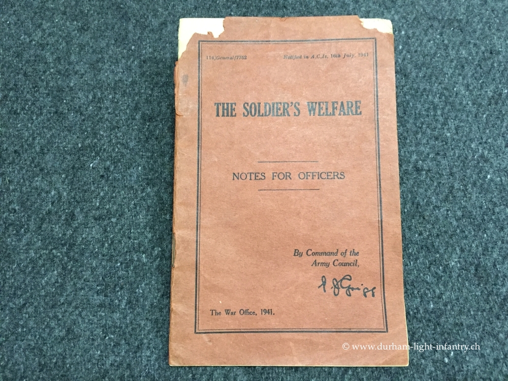 The Soldier's welfare - Notes for Officers